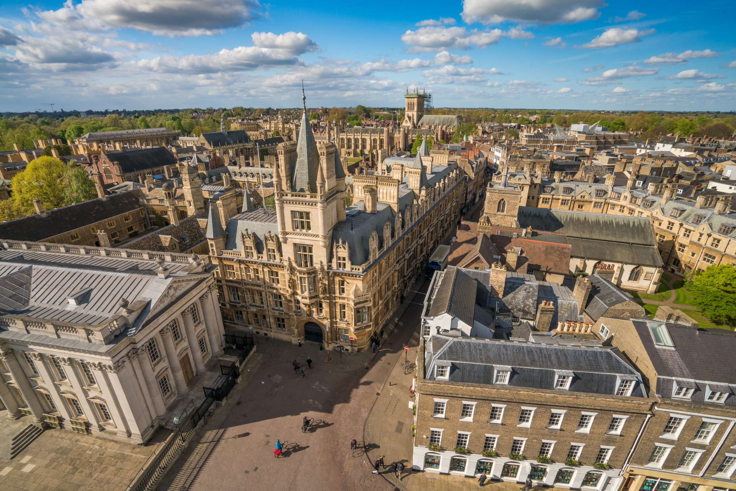 Aerial panorama of Cambridge, UK