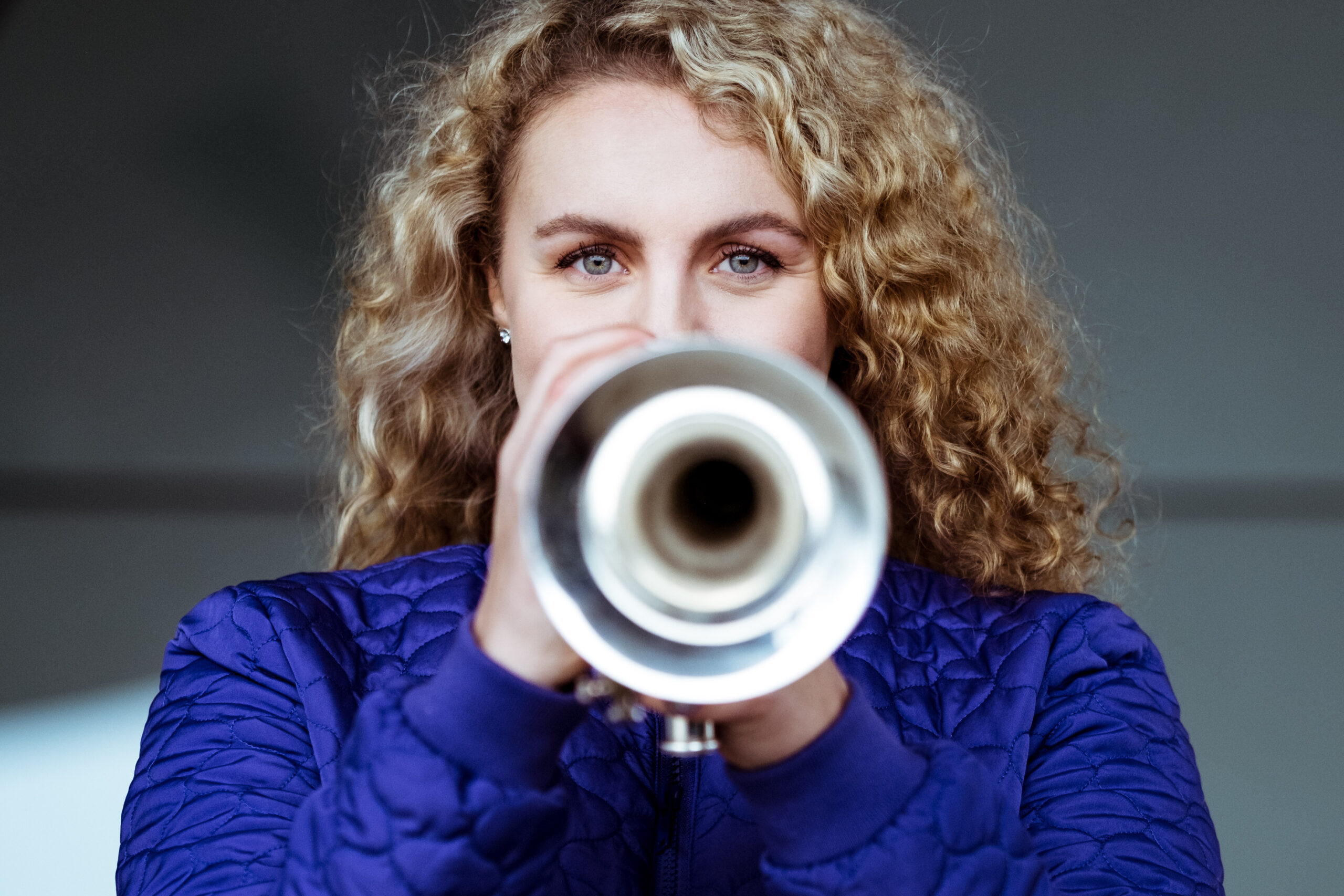 Matilda Lloyd playing the trumpet